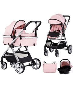 Carucior Chipolino Vista 3 in 1 pink marshmallow, Culoare: Roz