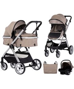 Carucior Chipolino Vista 3 in 1 pink tiramisu, Culoare: Maro