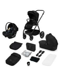 Carucior 3 in 1, Lionelo, Meril, Cu landou de dimensiune XL, Reversibil, Cu scoica auto testata ADAC, Cu accesorii, Pana la 22 kg, Conform cu EN1888-1 EN1888-2, EN1466, Bej, Culoare: Negru