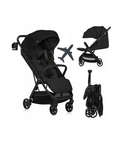 Carucior sport, Lionelo, Julie Air, Greutate redusa - 7.5 kg, Sustine 22 kg, 6 luni+, Capotina impermeabila, Protectie SPF 50+, Include suport sticla, Pliere compacta pentru calatorii, Conform cu EN1888-1 si EN1888-2, Negru, Culoare: Bej