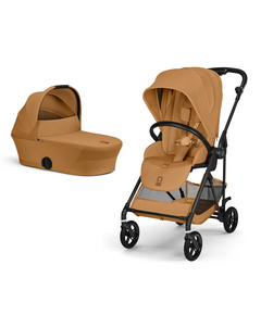 Carucior Cybex Melio Carbon 2 in 1, Cinnamon Yellow, Culoare: Cognac