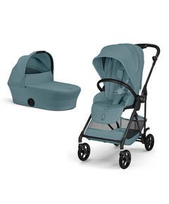 Carucior Cybex Melio Carbon 2 in 1, Stormy Blue, Culoare: Albastru