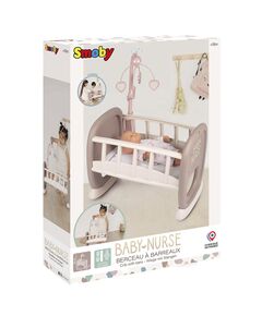 Leagan pentru papusa Smoby Baby Nurse maro cu carusel