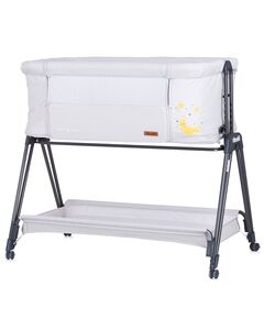 Patut Co-Sleeper Chipolino Pretty Close platinum, Culoare: Gri deschis