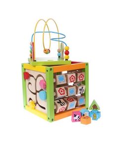 Cub educational din lemn 1004P Ecotoys