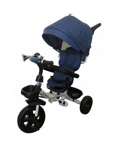 Tricicleta cu pedale 3 in 1 R-Sport T4 - Blue Jeans