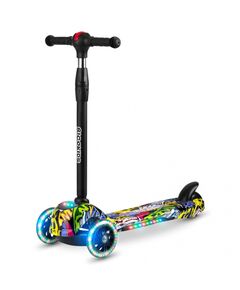 Trotineta cu roti cu LED Ricokids Piko 765011 - Negru - Galben