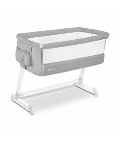 Lionelo - Patut co-sleeper Theo 2 in 1, Cu setare unghiulara, Reglabil in 5 pozitii pe inaltime, Conform cu standardele europeane de securitate EN1130 si EN16890, Grey