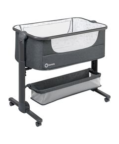 Lionelo - Patut co-sleeper Timon Pliabil, 3 in 1, Cu setare unghiulara, Reglabil in 6 pozitii pe inaltime, Din Aluminiu, 90x50 cm, Conform cu standardele europeane de securitate EN1130 si EN16890, Gri