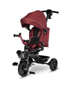 Lionelo - Tricicleta Kori, Cu suport de picioare, Control al directiei, Scaun reversibil, Rotire 360 grade, Pliabila, Conform cu standardul europeane de securitate EN71, Red Burgundy