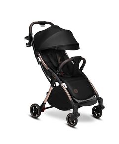 Lionelo - Carucior sport Julie One, De la nastere, Greutate redusa, Cu accesorii, Cadru din aluminiu, 0-22 kg, Conform cu standardele europene de securitate EN1888-1 si EN1888-2, Negru/Auriu