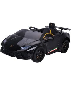 Masinuta electrica Chipolino Lamborghini Huracan black cu scaun din piele si roti EVA, Culoare: Negru