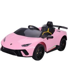 Masinuta electrica Chipolino Lamborghini Huracan pink cu scaun din piele si roti EVA, Culoare: Roz