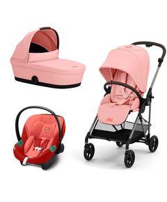 Carucior Cybex Melio 3 in 1, Candy Pink, cu scoica auto Aton S2 I-Size