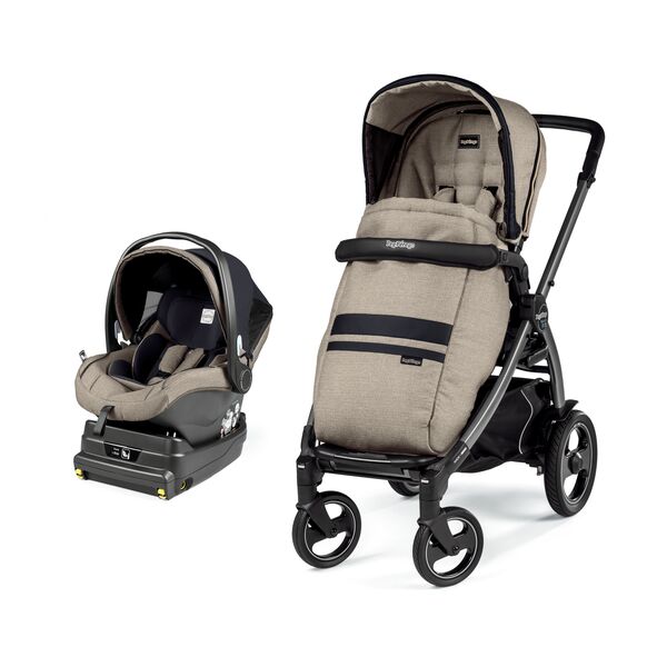 Carucior 2 in 1 Peg Perego, Book  51 S Titania i-Size (baza i-size inclusa), Luxe Ecru (sasiu + hamac + scaun auto), 0 - 22 kg