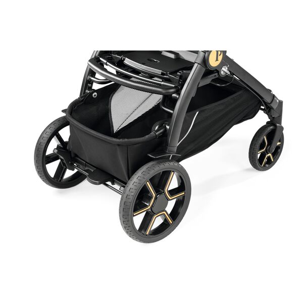 Carucior 3 in 1 Peg Perego Book, Primoviaggio SL,  0 - 22 kg, Graphic Gold, Negru / Bej