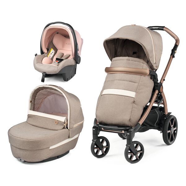 Carucior 3 in 1 Peg Perego Book, Primoviaggio SL,  0 - 22 kg, Mon Amour, Bej / Roz
