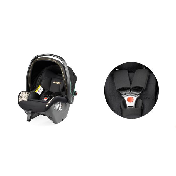 Scaun Auto, Peg Perego, i-size Primoviaggio SLK, 0-13 kg, 500, Graphic Gold, Alb/Negru