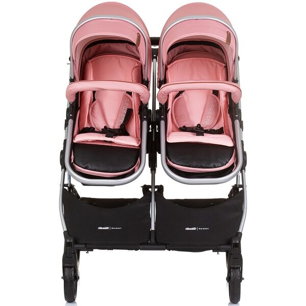 Carucior gemeni Chipolino Duo Smart 2 in 1 flamingo, Culoare: Roz