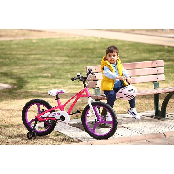 Bicicleta Copii 4-6 ani Galaxy G1601C 16", Roz/Alb, Culoare: Roz/Alb