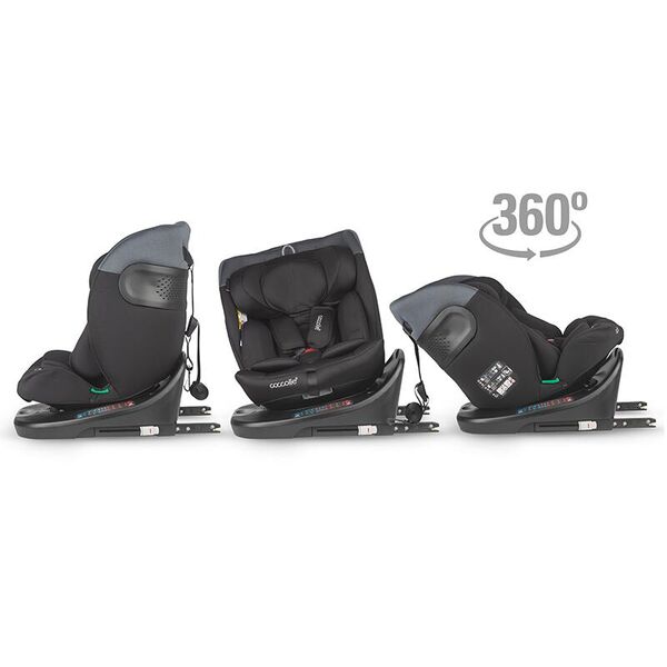 Scaun auto iSize 40-150 cm C Atira Diamond black, Culoare: Negru