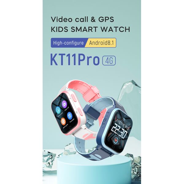 Ceas Smartwatch Pentru Copii, Wonlex KT11 PRO, Albastru, Culoare: Albastru