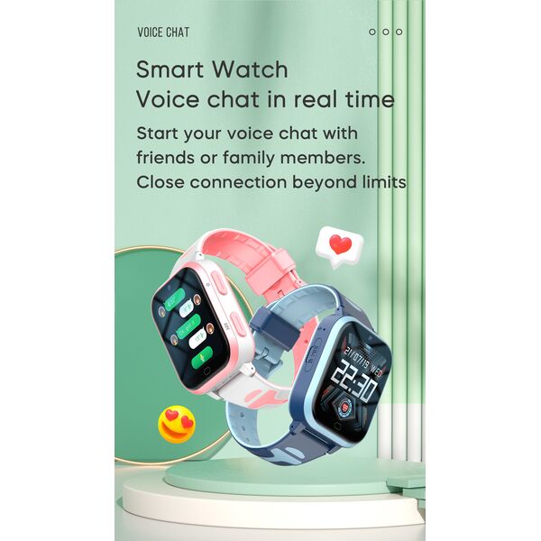 Ceas Smartwatch Pentru Copii, Wonlex KT11 PRO, Albastru, Culoare: Albastru