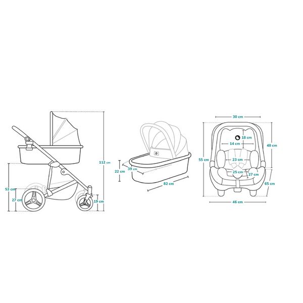 Lionelo - Carucior 2 in 1 Mari Tour, Transformabil, Cu landou cu salteluta moale, Reversibil, Maner ajustabil, Plasa de tantari, Husa de picioare, Geanta parinti, 22 kg, Conform cu standardele europene de securitate EN1888 si EN1466, Gri, Culoare: Gri