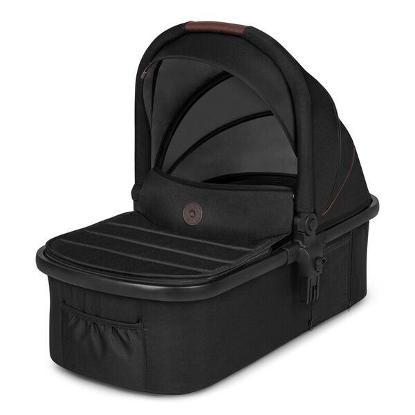 Lionelo - Carucior Amber, 2 in 1, Cadru aluminiu, Cu landou intarit si salteluta moale, Reversibil, Maner ajustabil, Huse pentru picioare, ploaie, Plasa de tantari, Geanta parinti, Pana la 22 kg, EN1888-1, EN1888-2, EN1466, Negru