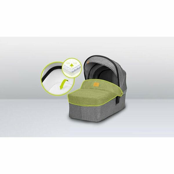 Lionelo - Carucior Bianka, 3 in 1, Cadru aluminiu, Cu landou intarit si salteluta moale, Maner ajustabil, Include saculet de picioare, Husa de ploaie si tantari, Geanta pentru parinti, Sustine 22 kg, 0 luni+, EN1466:2014+AC:2015, EN1888, Gri, Culoare: Gri