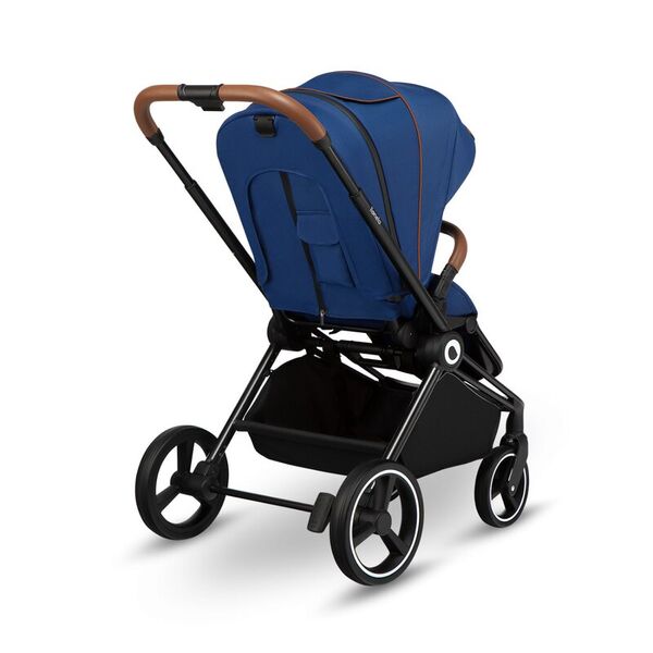 Lionelo - Carucior Mika, 2 in 1, Cadru din aluminiu, Cu landou intarit si salteluta moale, Reversibil, Maner ajustabil, Plasa de tantari, Husa de ploaie, de picioare, 22 kg, Conform cu standardele europene de securitate EN1888-1,EN1888-2, EN1466, Albastru, Culoare: Bleumarin