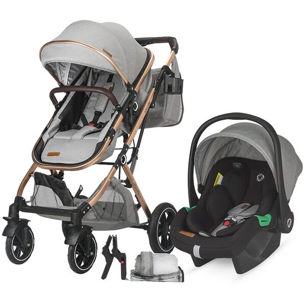 Carucior ultracompact 3in1 Coccolle Ravello Moonlit grey, Culoare: Gri
