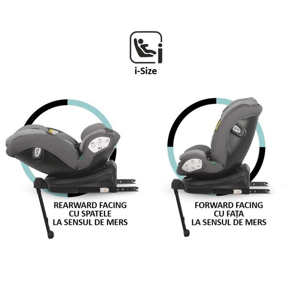 Scaun auto iSize 40-150 cm Coccolle Sidra Diamond black, Culoare: Negru