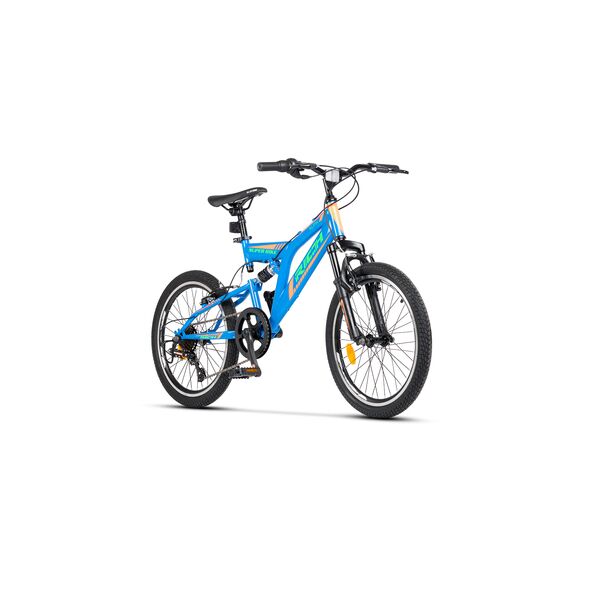 Bicicleta MTB-FS Rich Alpin R2049A 20", Albastru/Verde/Portocaliu