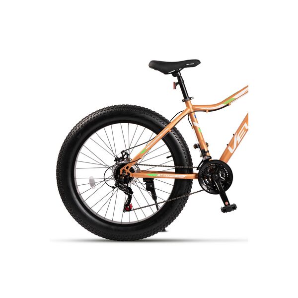 Bicicleta Fat-Bike Velors Wolf V2605D 26", Maro/Alb/Verde