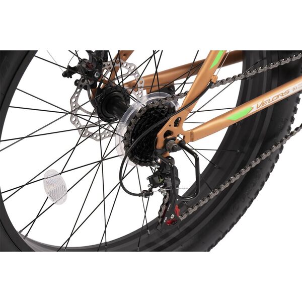 Bicicleta Fat-Bike Velors Wolf V2605D 26", Maro/Alb/Verde