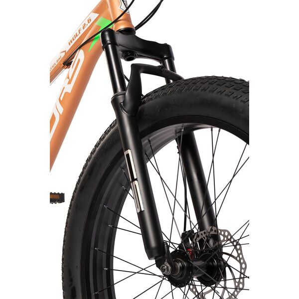 Bicicleta Fat-Bike Velors Wolf V2605D 26", Maro/Alb/Verde
