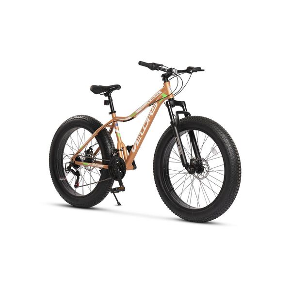 Bicicleta Fat-Bike Velors Wolf V2605D 26", Maro/Alb/Verde