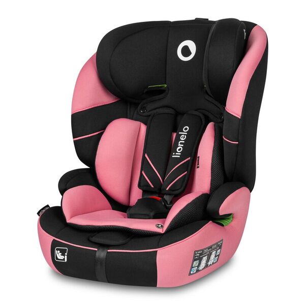 Scaun auto, Lionelo, Levi One i-Size, Universal, Instalare FWF, Cu tetiera reglabila in 10 pozitii, Cu spatar detasabil, 76-150 cm, Conform cu R129, Roz, Culoare: Roz