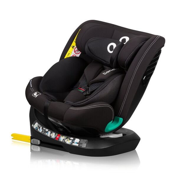 Scaun auto, Lionelo, Bastiaan One i-Size, 4 in 1, Protectie laterala, Cu spatar inclinabil in 4 pozitii, Cu tetiera reglabila in 13 pozitii, Rotire 360 grade, Top Tether, 0-36 Kg, 40-150 cm, Cu Isofix, Conform cu ECE R129, Negru, Culoare: Negru
