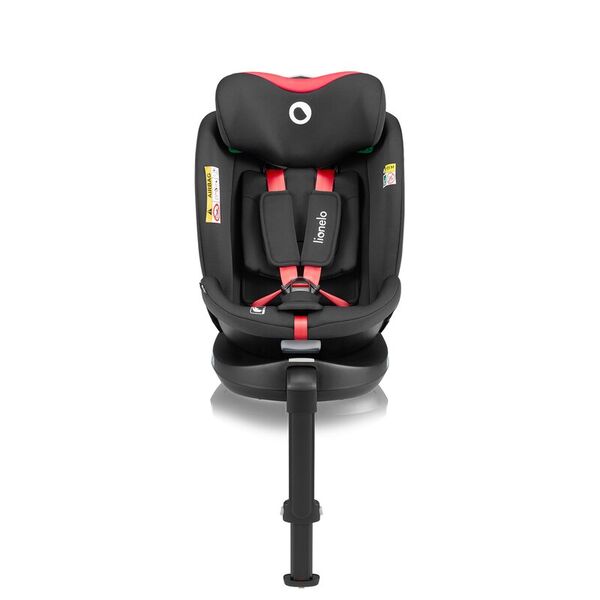Scaun auto, Lionelo, i-Size Navy, 0-36 Kg, 40-150 cm, Cu isofix si picior de fixare, Protectie laterala, Rotire 360 grade, Ajustare spatar in 4 pozitii, Tetiera reglabila in 11 trepte, Conform cu R129, Negru/Turcoaz, Culoare: Negru/Rosu