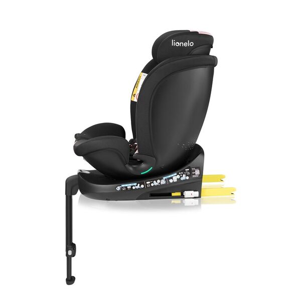 Scaun auto, Lionelo, i-Size Navy, 0-36 Kg, 40-150 cm, Cu isofix si picior de fixare, Protectie laterala, Rotire 360 grade, Ajustare spatar in 4 pozitii, Tetiera reglabila in 11 trepte, Conform cu R129, Negru/Roz, Culoare: Negru/Roz