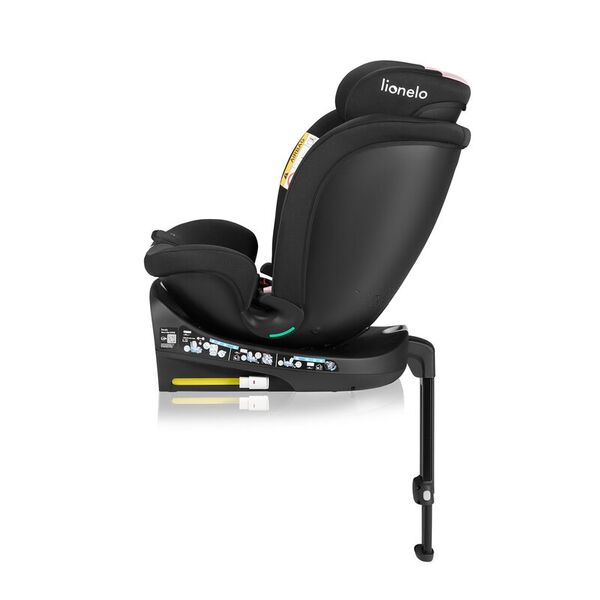 Scaun auto, Lionelo, i-Size Navy, 0-36 Kg, 40-150 cm, Cu isofix si picior de fixare, Protectie laterala, Rotire 360 grade, Ajustare spatar in 4 pozitii, Tetiera reglabila in 11 trepte, Conform cu R129, Negru/Roz, Culoare: Negru/Roz