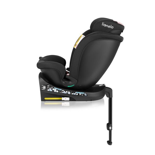 Scaun auto, Lionelo, i-Size Navy, 0-36 Kg, 40-150 cm, Cu isofix si picior de fixare, Protectie laterala, Rotire 360 grade, Ajustare spatar in 4 pozitii, Tetiera reglabila in 11 trepte, Conform cu R129, Negru/Roz, Culoare: Negru/Roz