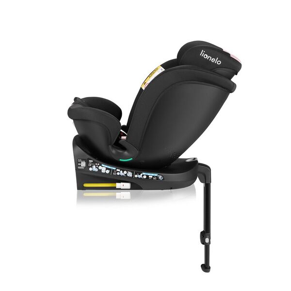 Scaun auto, Lionelo, i-Size Navy, 0-36 Kg, 40-150 cm, Cu isofix si picior de fixare, Protectie laterala, Rotire 360 grade, Ajustare spatar in 4 pozitii, Tetiera reglabila in 11 trepte, Conform cu R129, Negru/Roz, Culoare: Negru/Roz