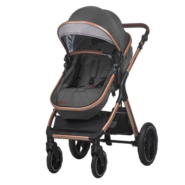 Carucior transformabil 3in1 Coccolle Melora Diamond black, Culoare: Negru