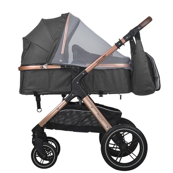 Carucior transformabil 3in1 Coccolle Melora Diamond black, Culoare: Negru
