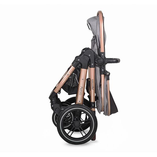 Carucior transformabil 3in1 Coccolle Melora Diamond black, Culoare: Negru