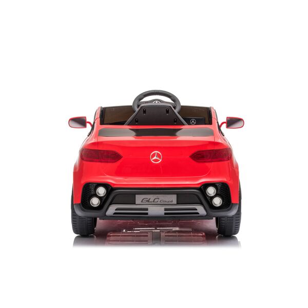 Masinuta electrica cu telecomanda, Mercedes-Benz GLC Coupe, roti EVA, scaun piele ecologica, Rosu, Culoare: Rosu