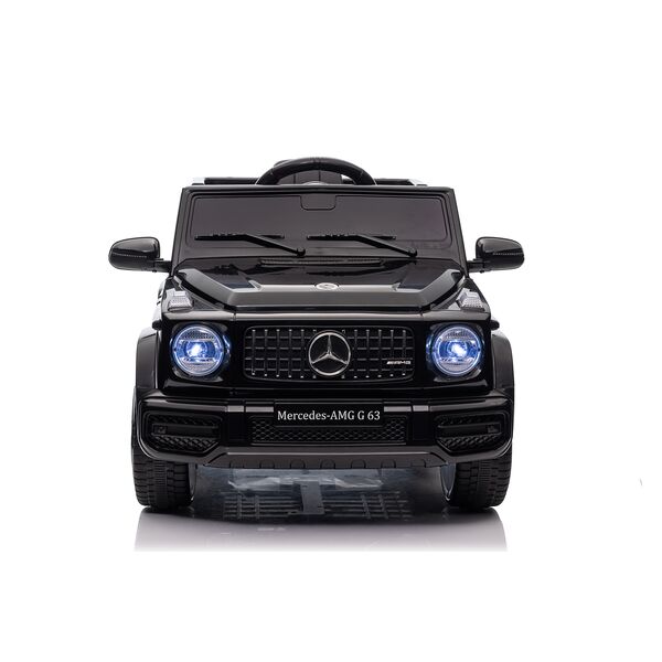 Masinuta electrica cu telecomanda, Mercedes-Benz AMG G63, roti EVA, scaun piele ecologica, Negru, Culoare: Negru